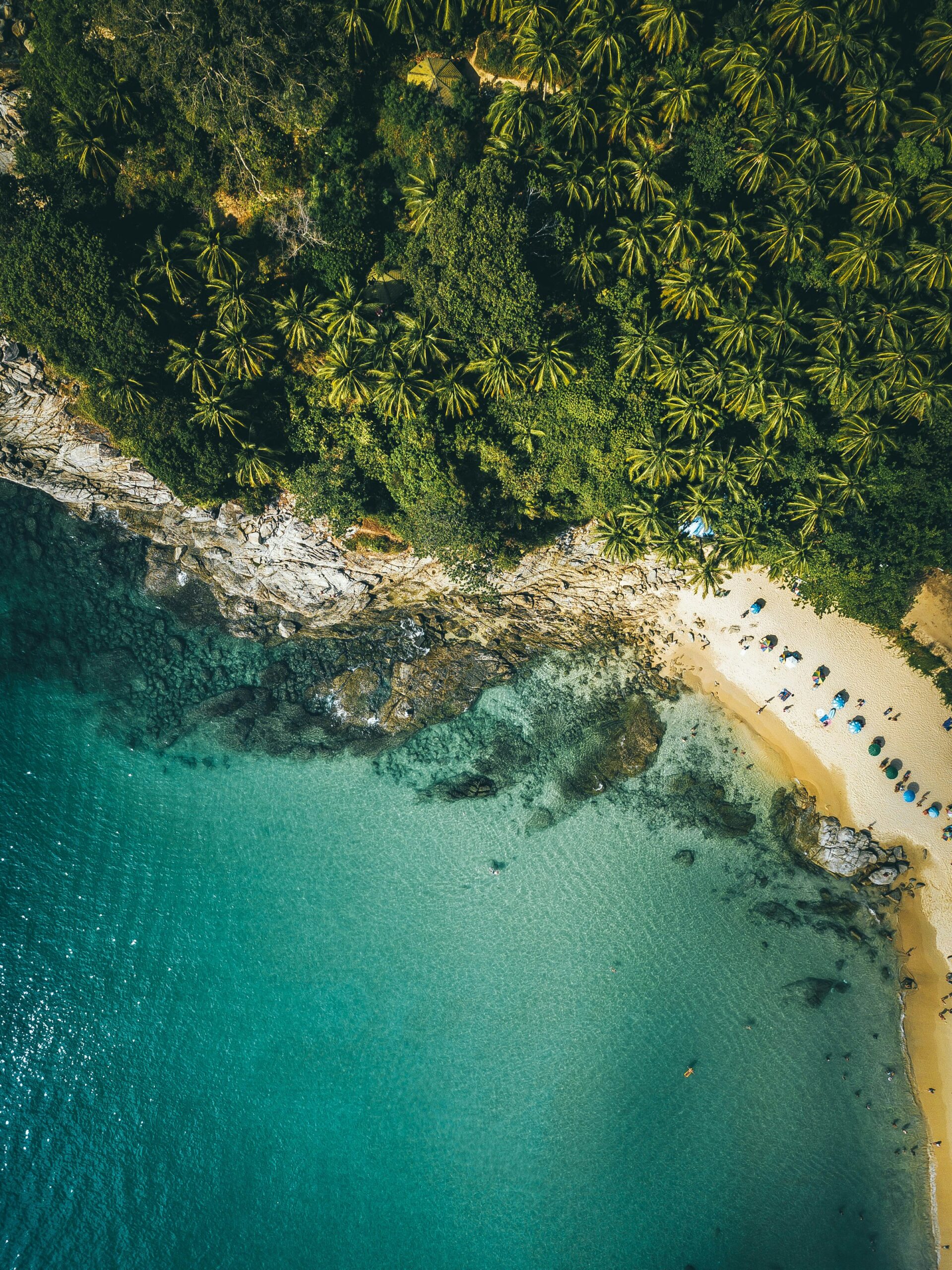 Phuket coastline and clear tropical water